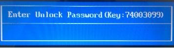 Acer Enter Unlock Password Key