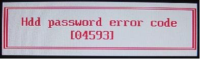 acer hdd password error code
